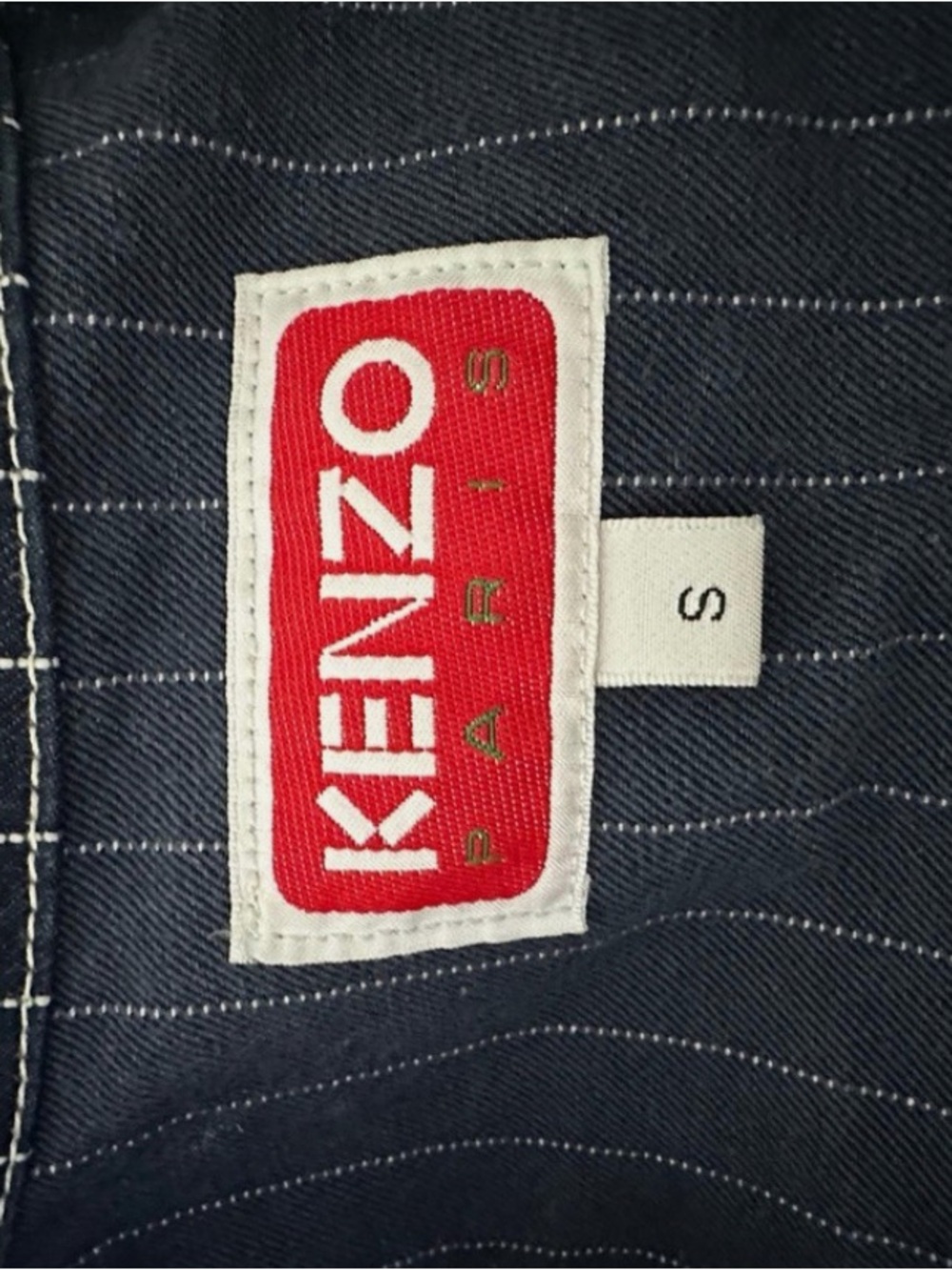 Kenzo Logo-patch Striped Denim Shirtdress Women's Size S - Picture 5 of 8